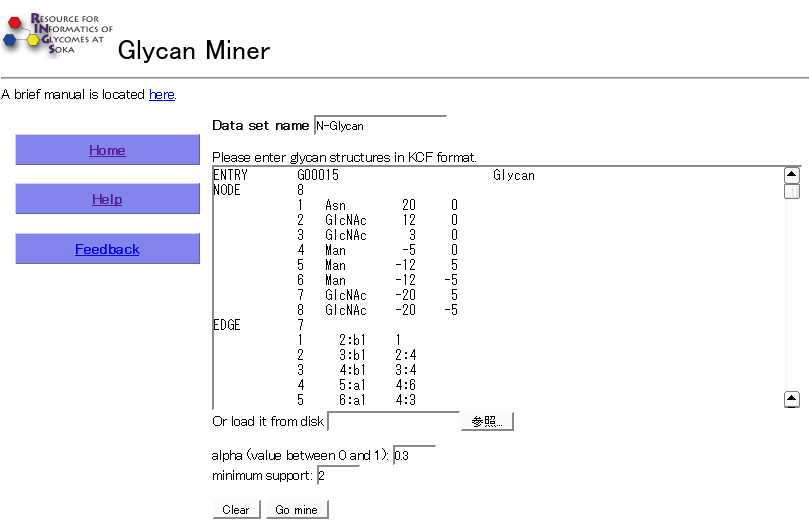 Glycan Miner Input